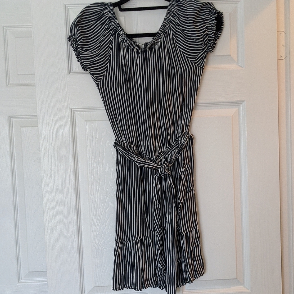 Faithfull the Brand Black and White Midi Wrap Dress